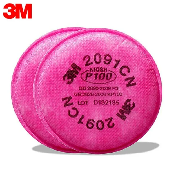 3M 6200 Respirator Mask With 2091 P100 Filters - Image 4